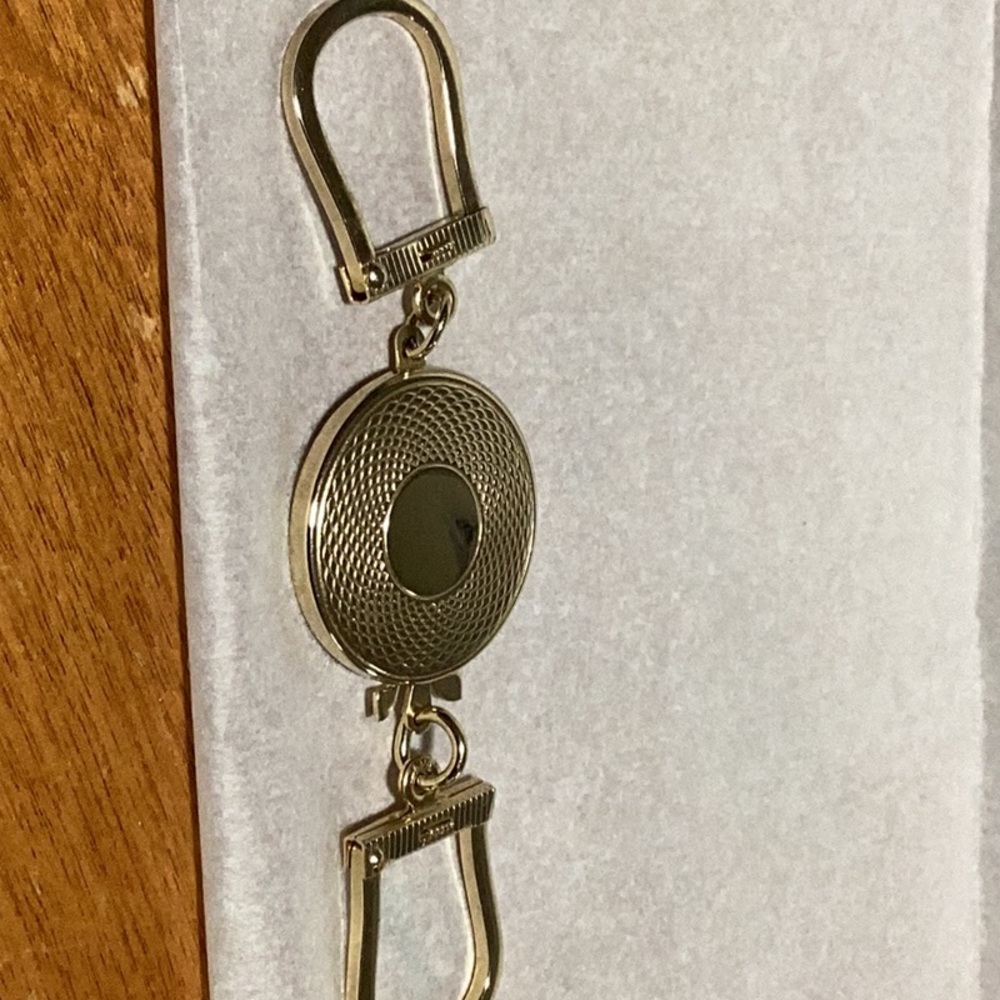 Vintage key chain/ gold colour/ made in Japan on both rings/ 4 inch by 1 inch